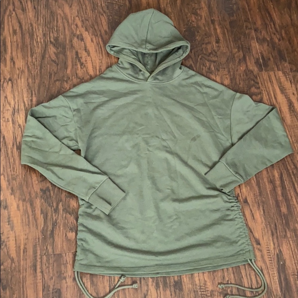 Olive green drawstring hoodie